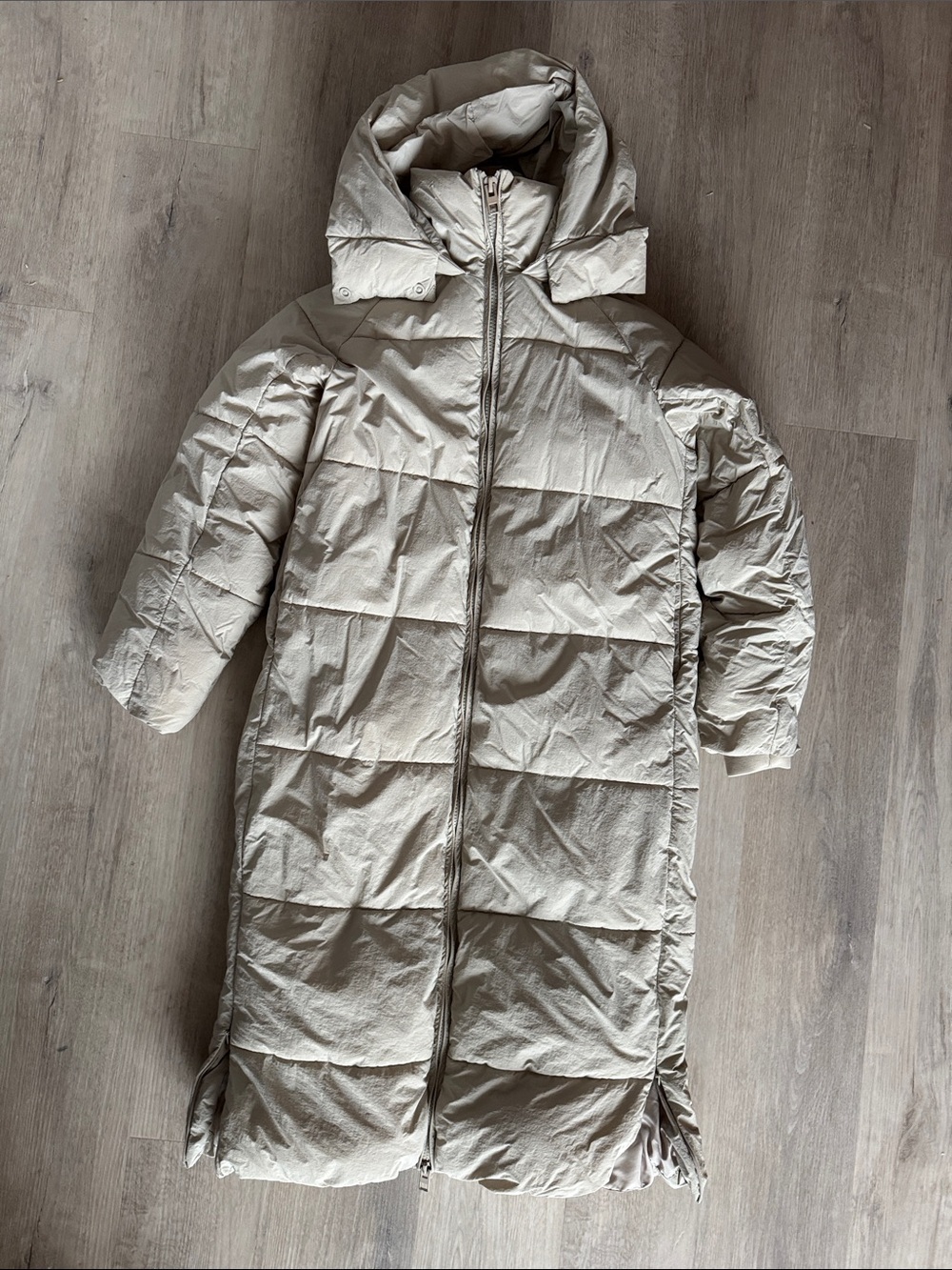 Floor length  Long Hooded Puffer Coat